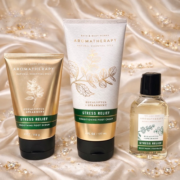 Bath & Body Works Other - Bath & Body Works Aromatherapy Eucalyptus & Spearmint Set Foot Scrub Cream Wash